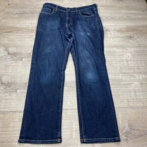Bluffworks Departure 2.0 Jeans Mens‎ 35x30 Indigo Regular Fit Travel Tech Denim